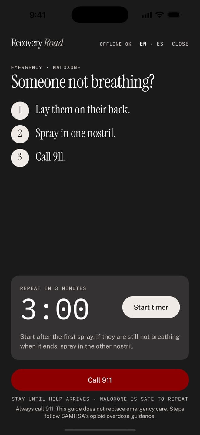 Emergency: three steps and a timer for the second dose
